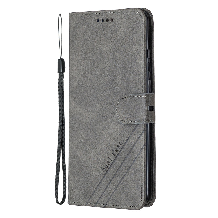 For Huawei P smart 2020 Stitching Style 2-Color Cow Texture Horizontal Flip PU Leather Case with Holder & Card Slot & Lanyard