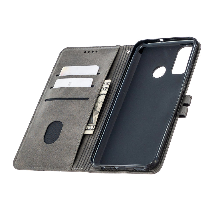 For Huawei P smart 2020 Stitching Style 2-Color Cow Texture Horizontal Flip PU Leather Case with Holder & Card Slot & Lanyard