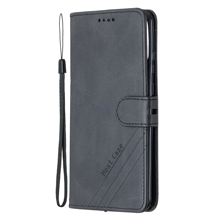 For Huawei P smart 2020 Stitching Style 2-Color Cow Texture Horizontal Flip PU Leather Case with Holder & Card Slot & Lanyard