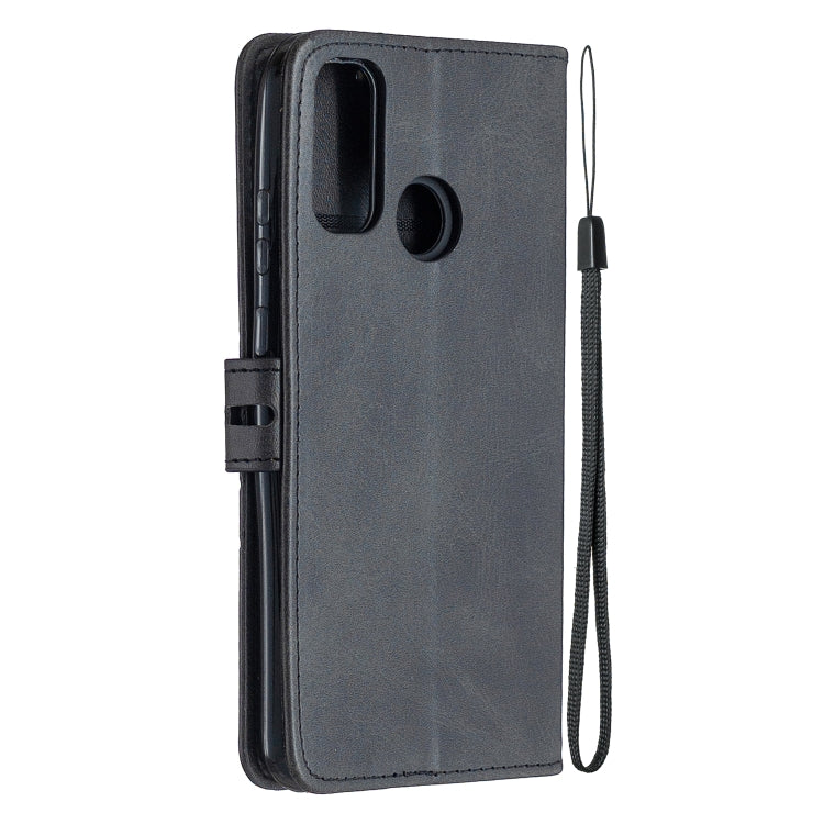 For Huawei P smart 2020 Stitching Style 2-Color Cow Texture Horizontal Flip PU Leather Case with Holder & Card Slot & Lanyard