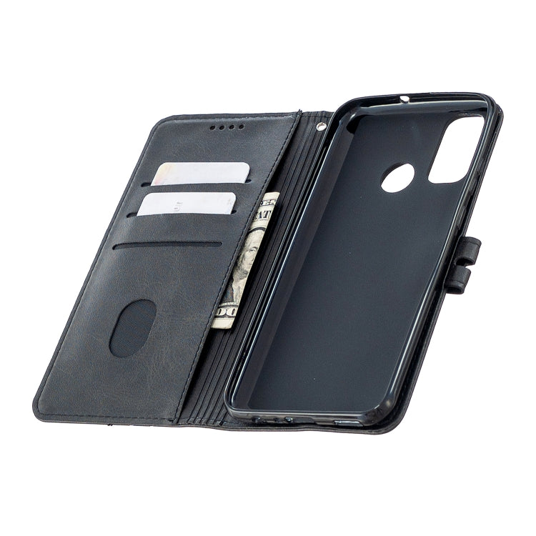 For Huawei P smart 2020 Stitching Style 2-Color Cow Texture Horizontal Flip PU Leather Case with Holder & Card Slot & Lanyard