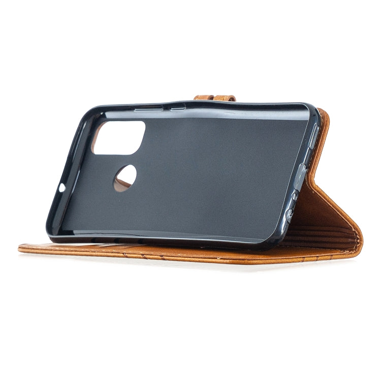For Huawei P smart 2020 Stitching Style 2-Color Cow Texture Horizontal Flip PU Leather Case with Holder & Card Slot & Lanyard
