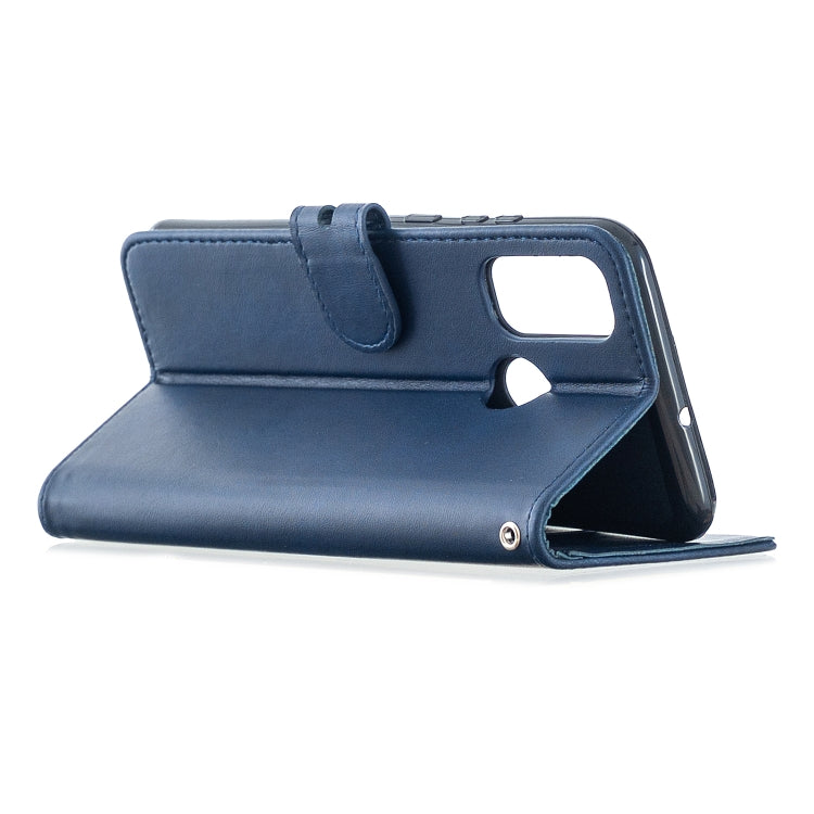 For Huawei P smart 2020 Stitching Style 2-Color Cow Texture Horizontal Flip PU Leather Case with Holder & Card Slot & Lanyard