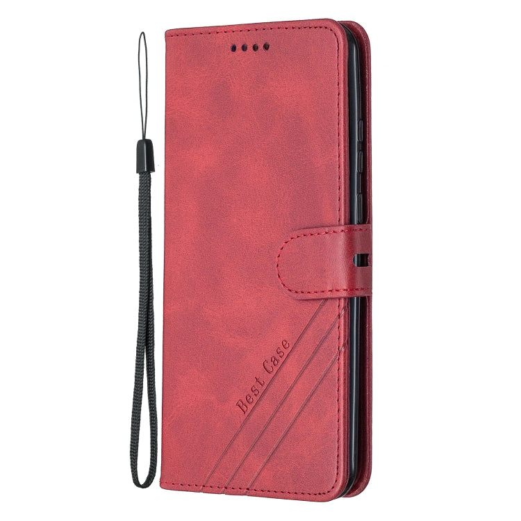 For Huawei P smart 2020 Stitching Style 2-Color Cow Texture Horizontal Flip PU Leather Case with Holder & Card Slot & Lanyard