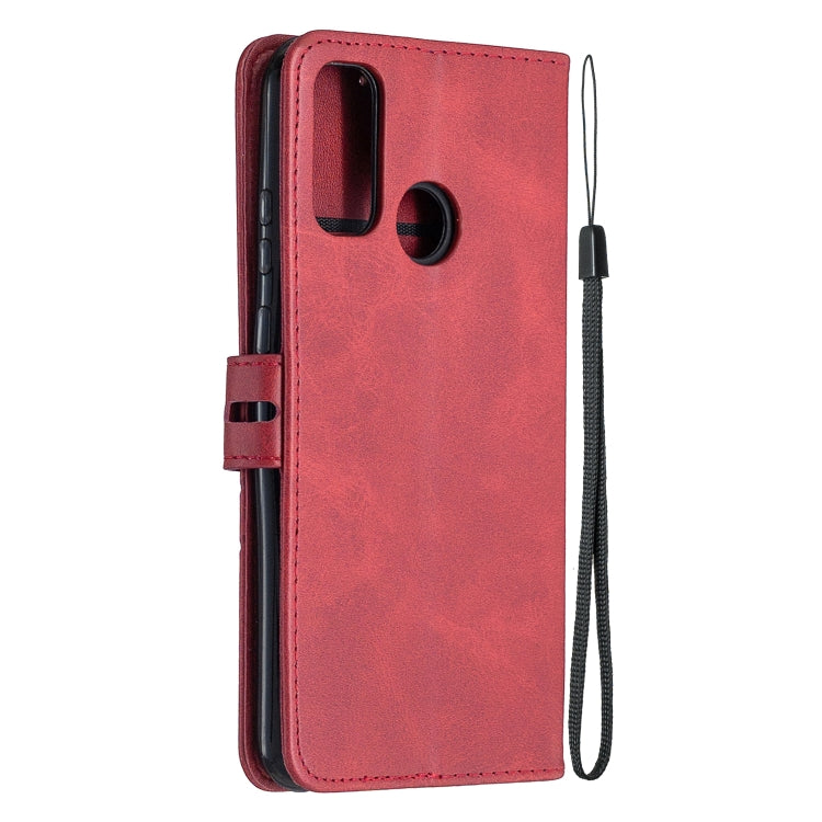 For Huawei P smart 2020 Stitching Style 2-Color Cow Texture Horizontal Flip PU Leather Case with Holder & Card Slot & Lanyard