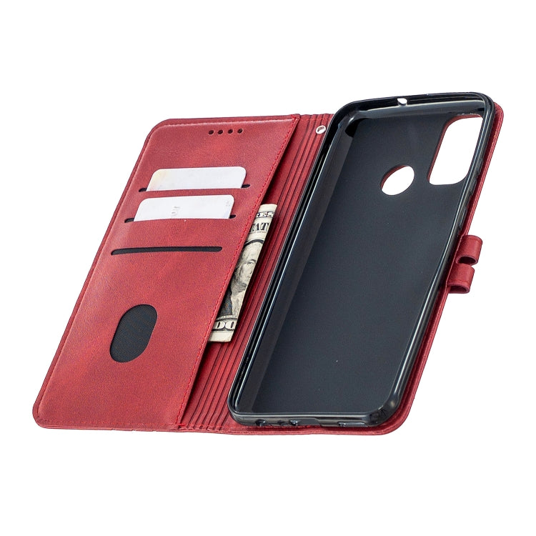 For Huawei P smart 2020 Stitching Style 2-Color Cow Texture Horizontal Flip PU Leather Case with Holder & Card Slot & Lanyard