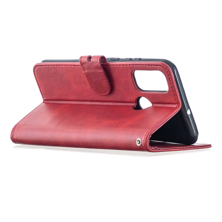 For Huawei P smart 2020 Stitching Style 2-Color Cow Texture Horizontal Flip PU Leather Case with Holder & Card Slot & Lanyard