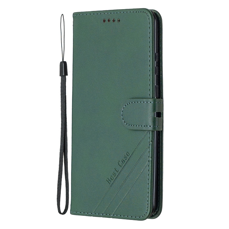 For Huawei P smart 2020 Stitching Style 2-Color Cow Texture Horizontal Flip PU Leather Case with Holder & Card Slot & Lanyard