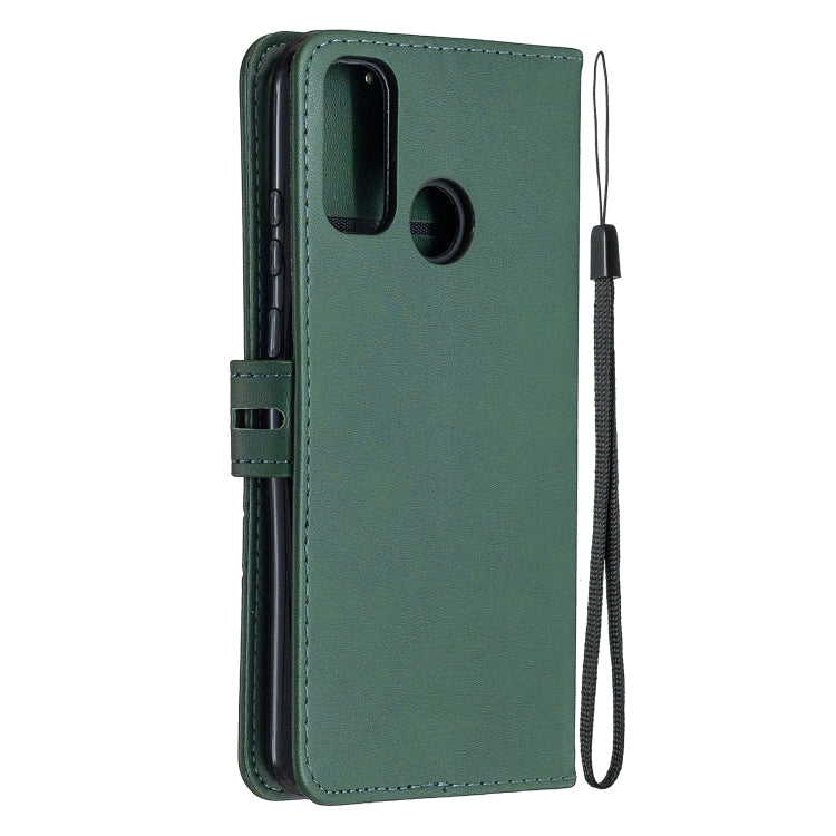 For Huawei P smart 2020 Stitching Style 2-Color Cow Texture Horizontal Flip PU Leather Case with Holder & Card Slot & Lanyard