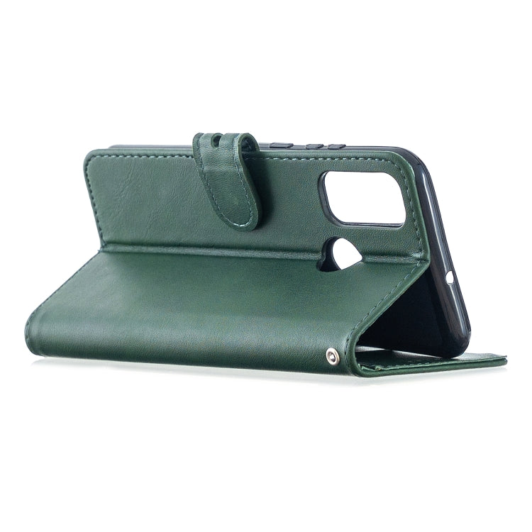 For Huawei P smart 2020 Stitching Style 2-Color Cow Texture Horizontal Flip PU Leather Case with Holder & Card Slot & Lanyard