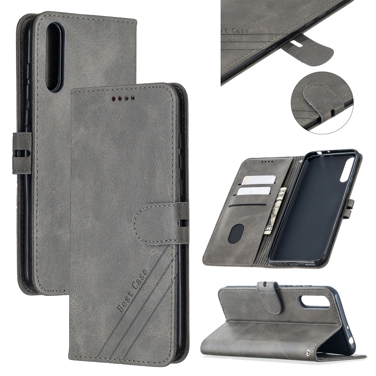 For Huawei P Smart S / Y8p Stitching Style 2-Color Cow Texture Horizontal Flip PU Leather Case with Holder & Card Slot & Lanyard
