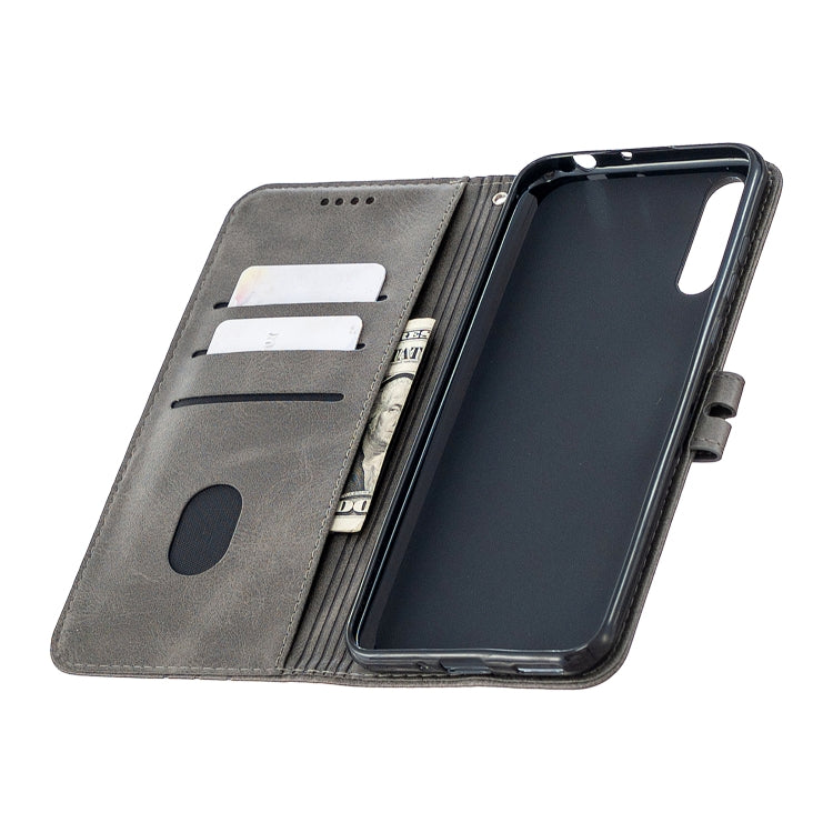 For Huawei P Smart S / Y8p Stitching Style 2-Color Cow Texture Horizontal Flip PU Leather Case with Holder & Card Slot & Lanyard