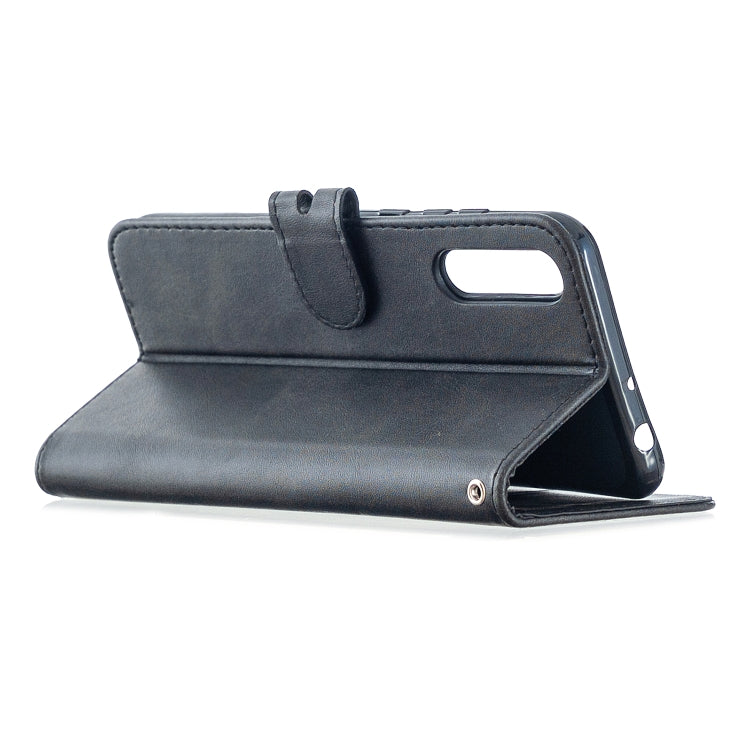 For Huawei P Smart S / Y8p Stitching Style 2-Color Cow Texture Horizontal Flip PU Leather Case with Holder & Card Slot & Lanyard