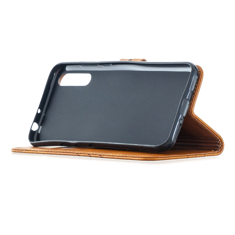 For Huawei P Smart S / Y8p Stitching Style 2-Color Cow Texture Horizontal Flip PU Leather Case with Holder & Card Slot & Lanyard