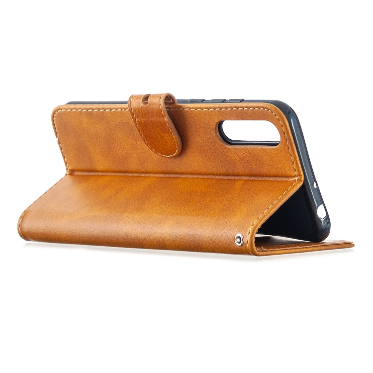 For Huawei P Smart S / Y8p Stitching Style 2-Color Cow Texture Horizontal Flip PU Leather Case with Holder & Card Slot & Lanyard