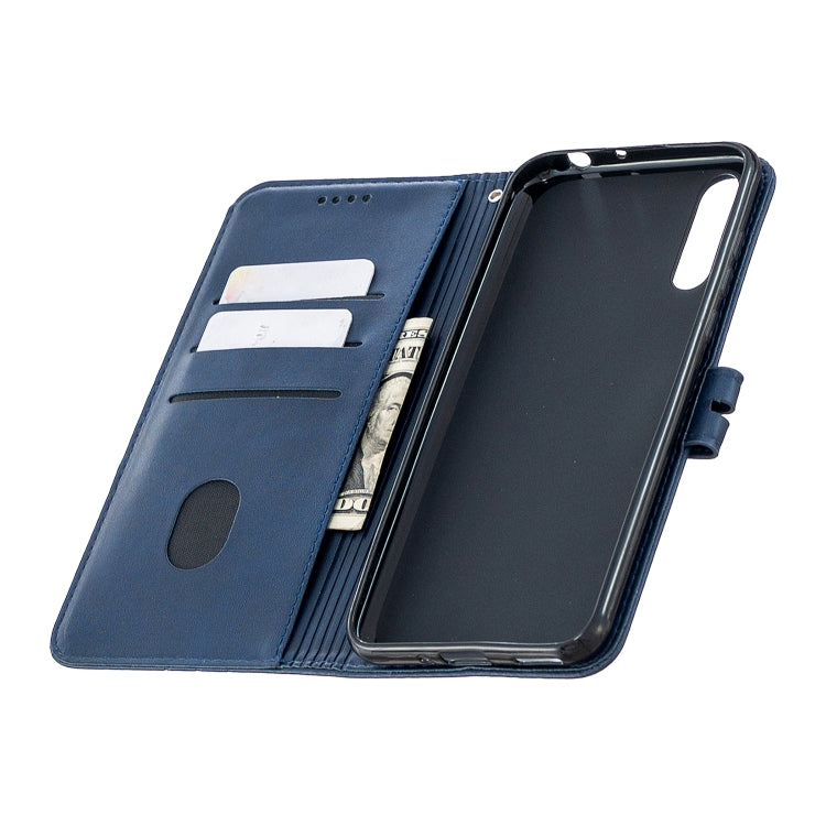 For Huawei P Smart S / Y8p Stitching Style 2-Color Cow Texture Horizontal Flip PU Leather Case with Holder & Card Slot & Lanyard