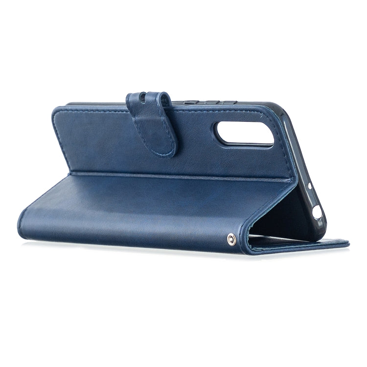For Huawei P Smart S / Y8p Stitching Style 2-Color Cow Texture Horizontal Flip PU Leather Case with Holder & Card Slot & Lanyard