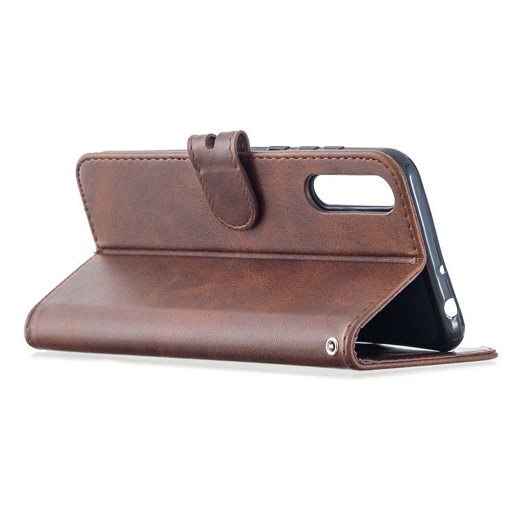 For Huawei P Smart S / Y8p Stitching Style 2-Color Cow Texture Horizontal Flip PU Leather Case with Holder & Card Slot & Lanyard