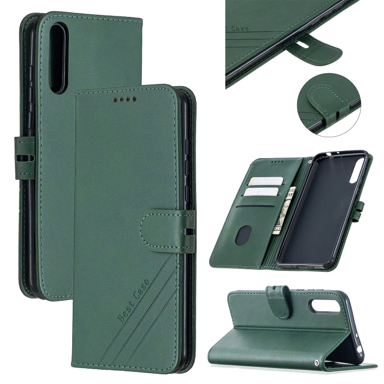 For Huawei P Smart S / Y8p Stitching Style 2-Color Cow Texture Horizontal Flip PU Leather Case with Holder & Card Slot & Lanyard