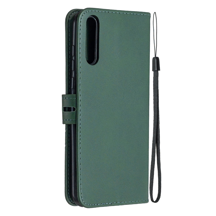 For Huawei P Smart S / Y8p Stitching Style 2-Color Cow Texture Horizontal Flip PU Leather Case with Holder & Card Slot & Lanyard