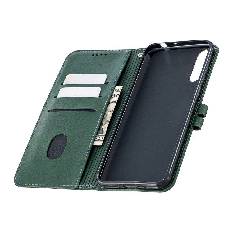 For Huawei P Smart S / Y8p Stitching Style 2-Color Cow Texture Horizontal Flip PU Leather Case with Holder & Card Slot & Lanyard
