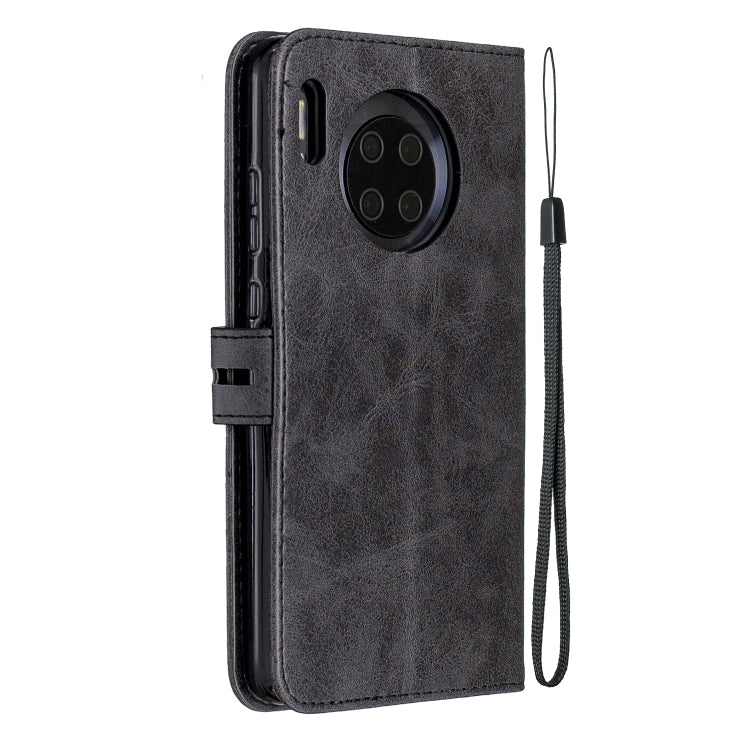 For Huawei Mate 30 Stitching Style 2-Color Cow Texture Horizontal Flip PU Leather Case with Holder & Card Slot & Lanyard
