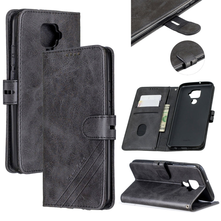 For Huawei Mate 30 Lite Stitching Style 2-Color Cow Texture Horizontal Flip PU Leather Case with Holder & Card Slot & Lanyard