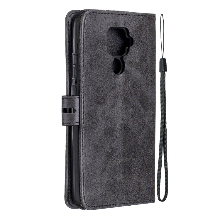 For Huawei Mate 30 Lite Stitching Style 2-Color Cow Texture Horizontal Flip PU Leather Case with Holder & Card Slot & Lanyard