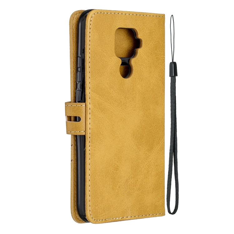 For Huawei Mate 30 Lite Stitching Style 2-Color Cow Texture Horizontal Flip PU Leather Case with Holder & Card Slot & Lanyard