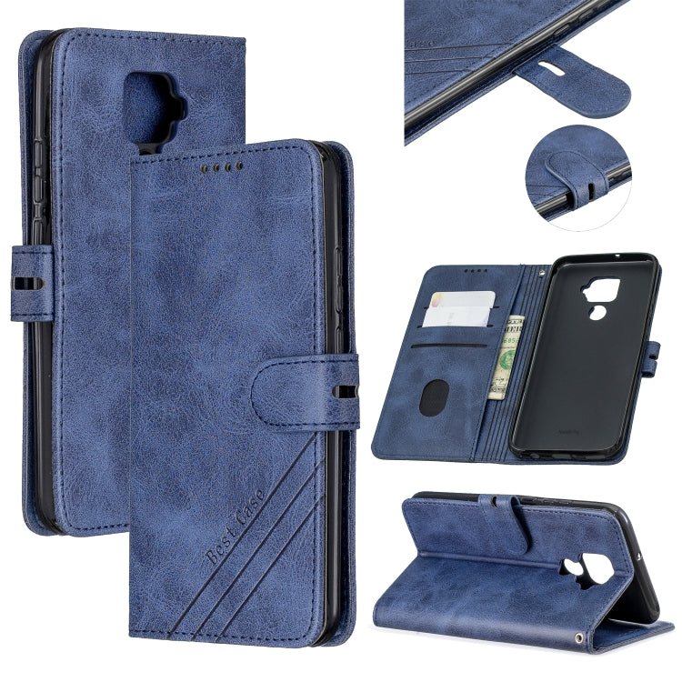 For Huawei Mate 30 Lite Stitching Style 2-Color Cow Texture Horizontal Flip PU Leather Case with Holder & Card Slot & Lanyard