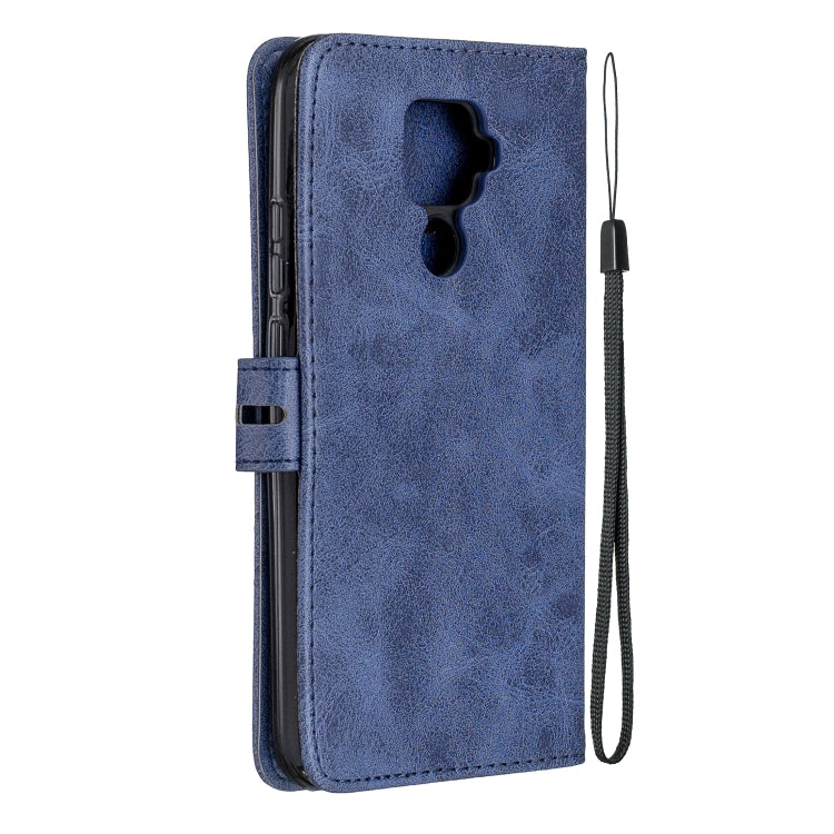 For Huawei Mate 30 Lite Stitching Style 2-Color Cow Texture Horizontal Flip PU Leather Case with Holder & Card Slot & Lanyard