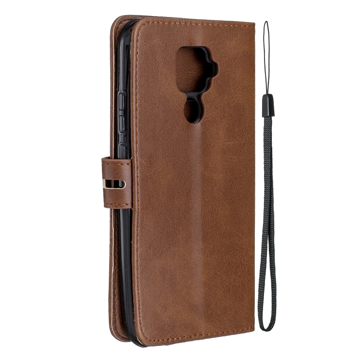 For Huawei Mate 30 Lite Stitching Style 2-Color Cow Texture Horizontal Flip PU Leather Case with Holder & Card Slot & Lanyard