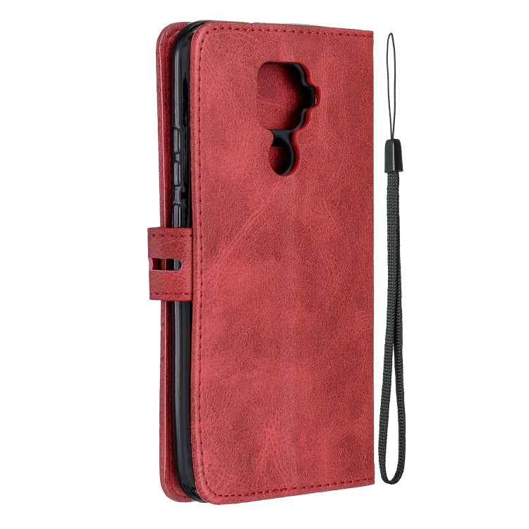 For Huawei Mate 30 Lite Stitching Style 2-Color Cow Texture Horizontal Flip PU Leather Case with Holder & Card Slot & Lanyard