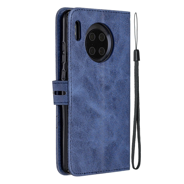 For Huawei Mate 30 Pro Stitching Style 2-Color Cow Texture Horizontal Flip PU Leather Case with Holder & Card Slot & Lanyard
