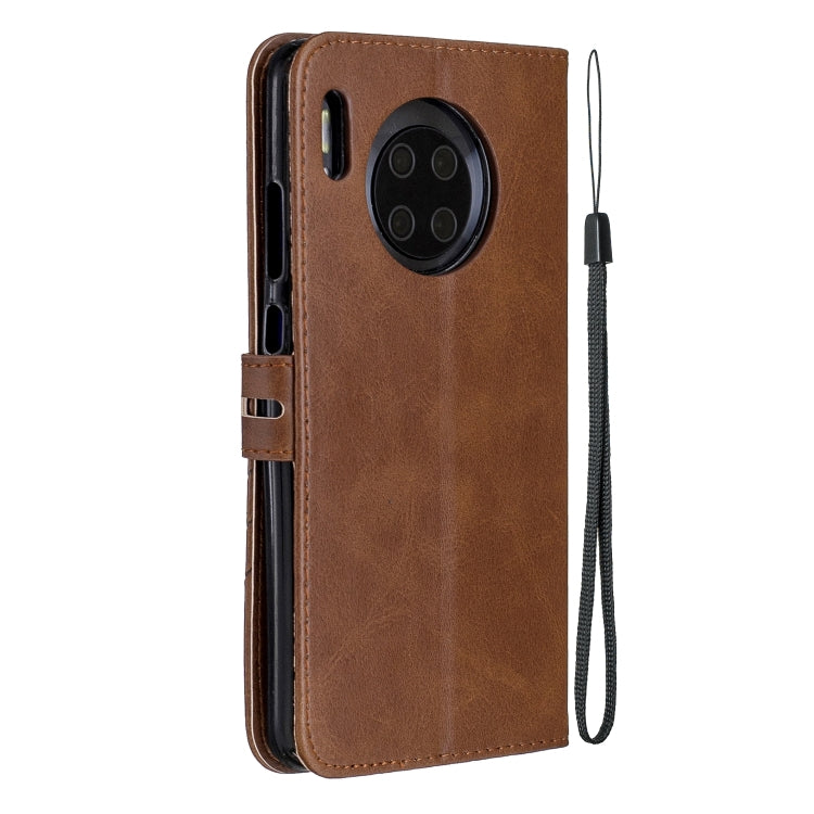 For Huawei Mate 30 Pro Stitching Style 2-Color Cow Texture Horizontal Flip PU Leather Case with Holder & Card Slot & Lanyard