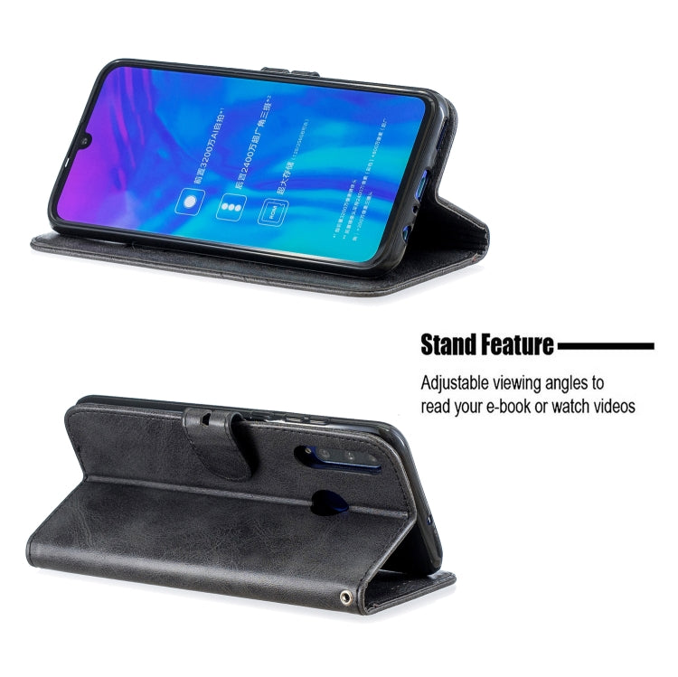 For Huawei P40 lite E / Y7p Stitching Style 2-Color Cow Texture Horizontal Flip PU Leather Case with Holder & Card Slot & Lanyard