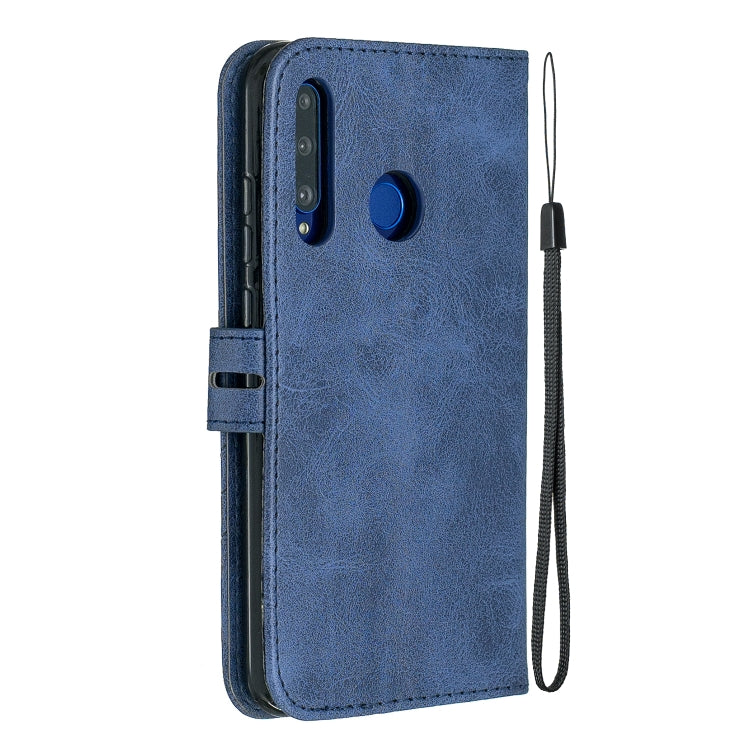 For Huawei P40 lite E / Y7p Stitching Style 2-Color Cow Texture Horizontal Flip PU Leather Case with Holder & Card Slot & Lanyard