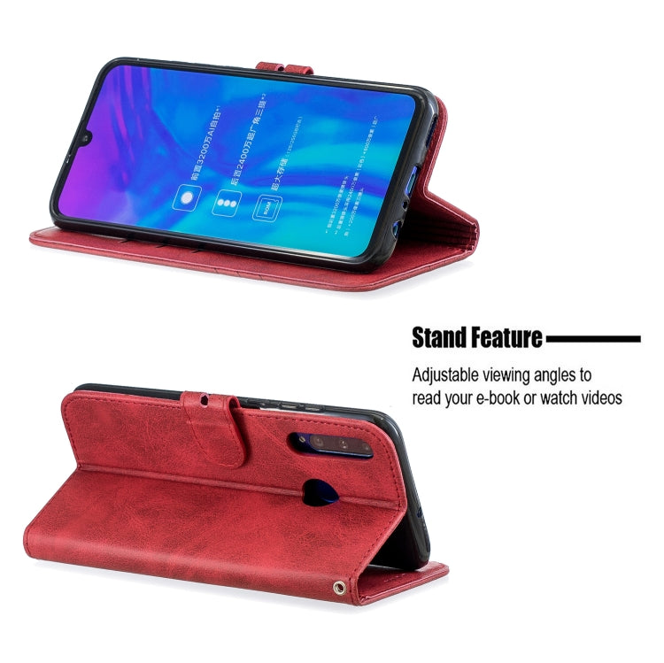 For Huawei P40 lite E / Y7p Stitching Style 2-Color Cow Texture Horizontal Flip PU Leather Case with Holder & Card Slot & Lanyard