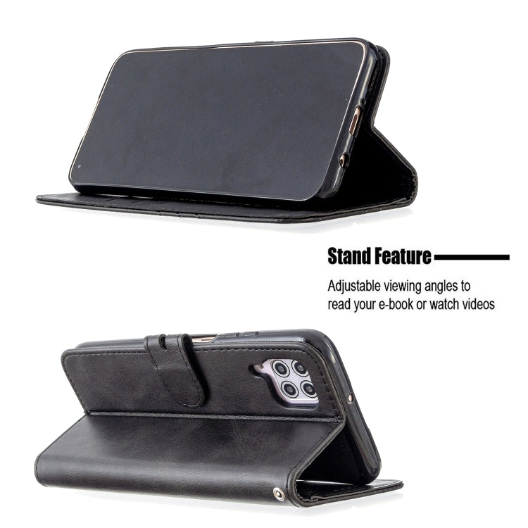 For Huawei P40 lite / nova 7i Stitching Style 2-Color Cow Texture Horizontal Flip PU Leather Case with Holder & Card Slot & Lanyard
