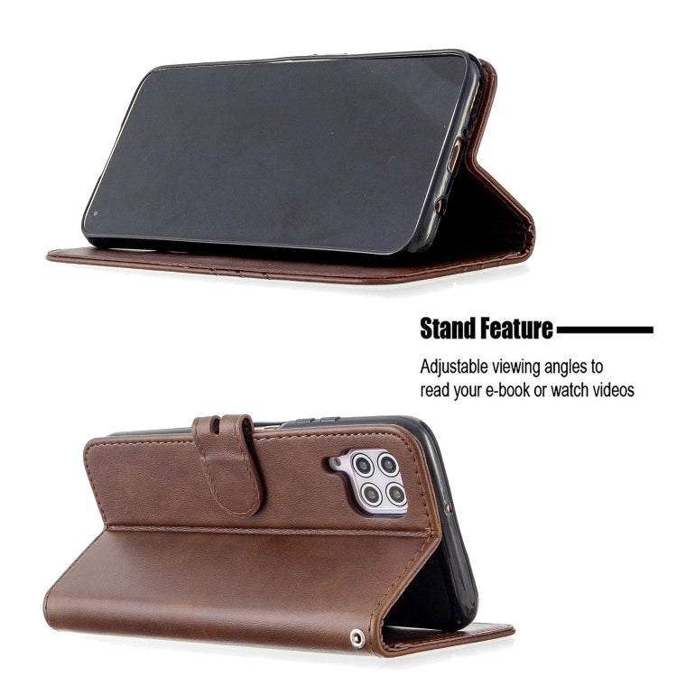 For Huawei P40 lite / nova 7i Stitching Style 2-Color Cow Texture Horizontal Flip PU Leather Case with Holder & Card Slot & Lanyard