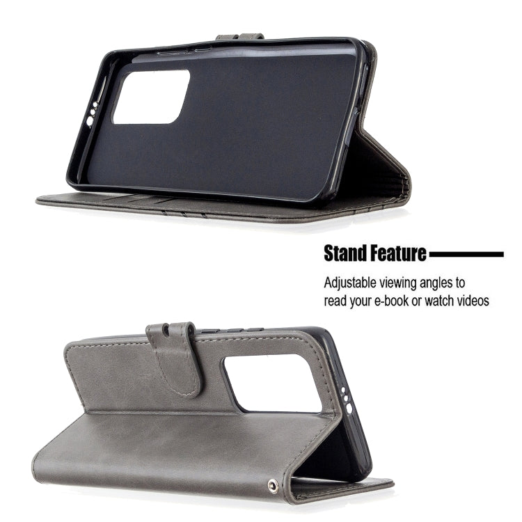 For Huawei P40 Pro Stitching Style 2-Color Cow Texture Horizontal Flip PU Leather Case with Holder & Card Slot & Lanyard