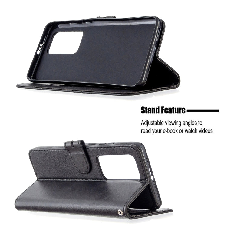For Huawei P40 Pro Stitching Style 2-Color Cow Texture Horizontal Flip PU Leather Case with Holder & Card Slot & Lanyard