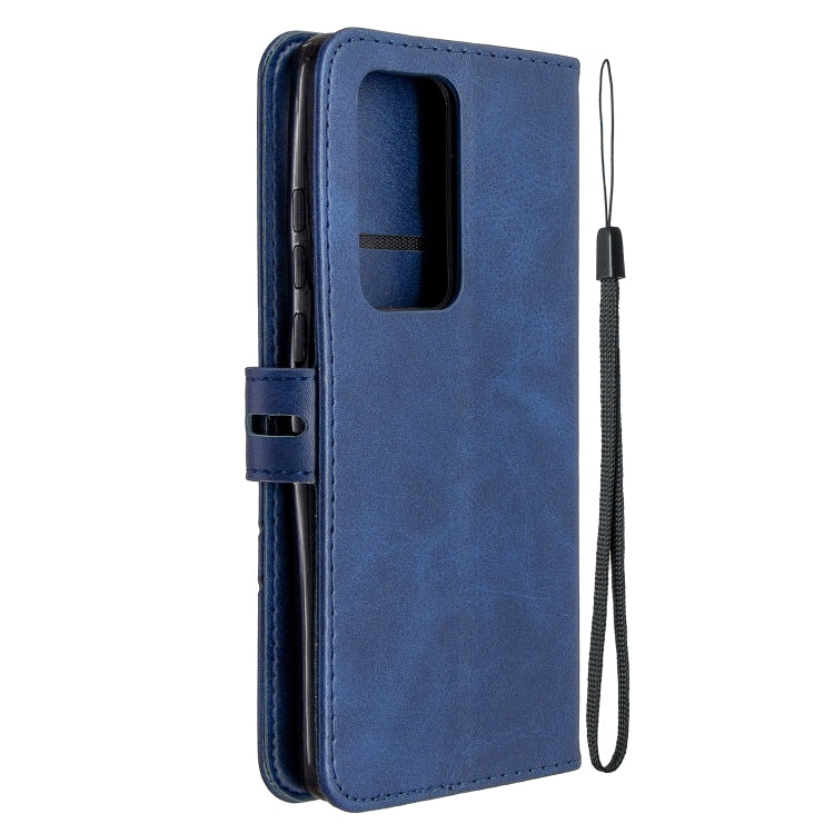 For Huawei P40 Pro Stitching Style 2-Color Cow Texture Horizontal Flip PU Leather Case with Holder & Card Slot & Lanyard
