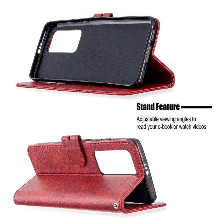 For Huawei P40 Pro Stitching Style 2-Color Cow Texture Horizontal Flip PU Leather Case with Holder & Card Slot & Lanyard