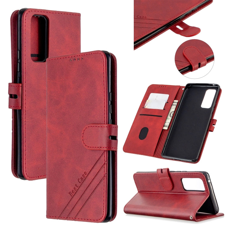 For Huawei Honor 30 Stitching Style 2-Color Cow Texture Horizontal Flip PU Leather Case with Holder & Card Slot & Lanyard