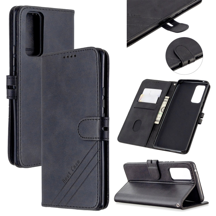 For Huawei Honor 30 Pro Stitching Style 2-Color Cow Texture Horizontal Flip PU Leather Case with Holder & Card Slot & Lanyard