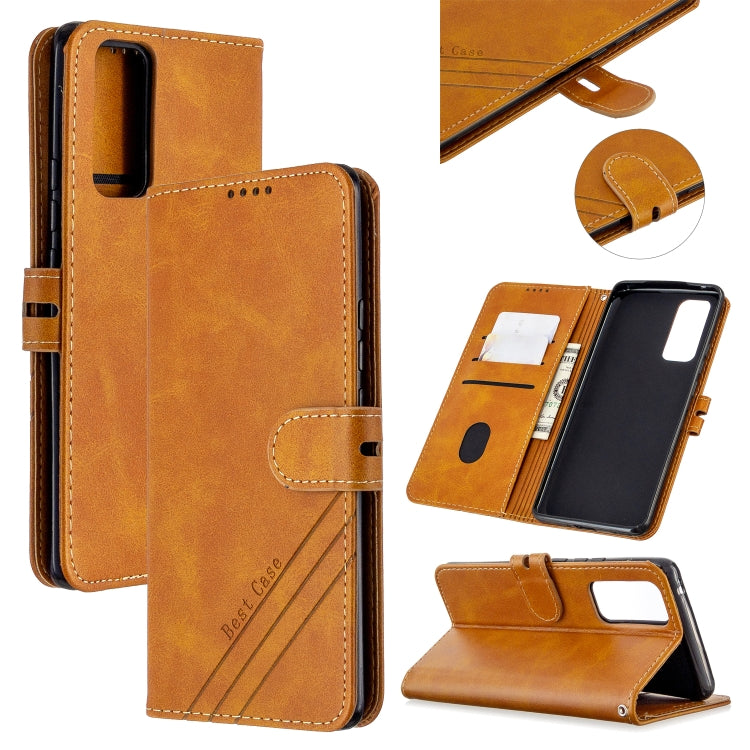 For Huawei Honor 30 Pro Stitching Style 2-Color Cow Texture Horizontal Flip PU Leather Case with Holder & Card Slot & Lanyard