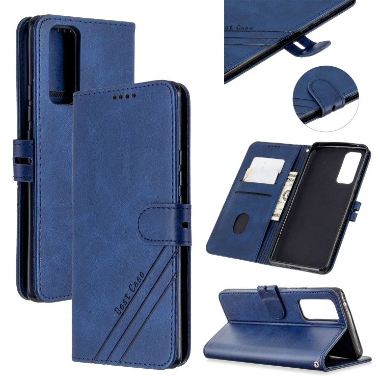 For Huawei Honor 30 Pro Stitching Style 2-Color Cow Texture Horizontal Flip PU Leather Case with Holder & Card Slot & Lanyard