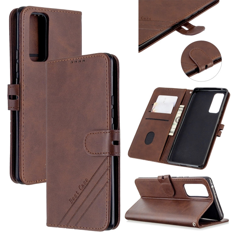 For Huawei Honor 30 Pro Stitching Style 2-Color Cow Texture Horizontal Flip PU Leather Case with Holder & Card Slot & Lanyard