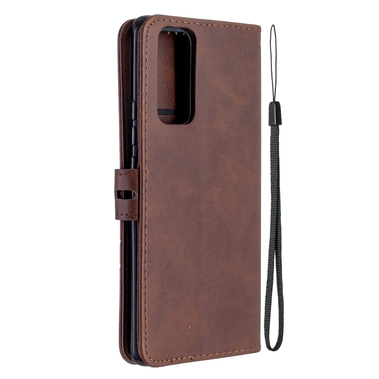For Huawei Honor 30 Pro Stitching Style 2-Color Cow Texture Horizontal Flip PU Leather Case with Holder & Card Slot & Lanyard
